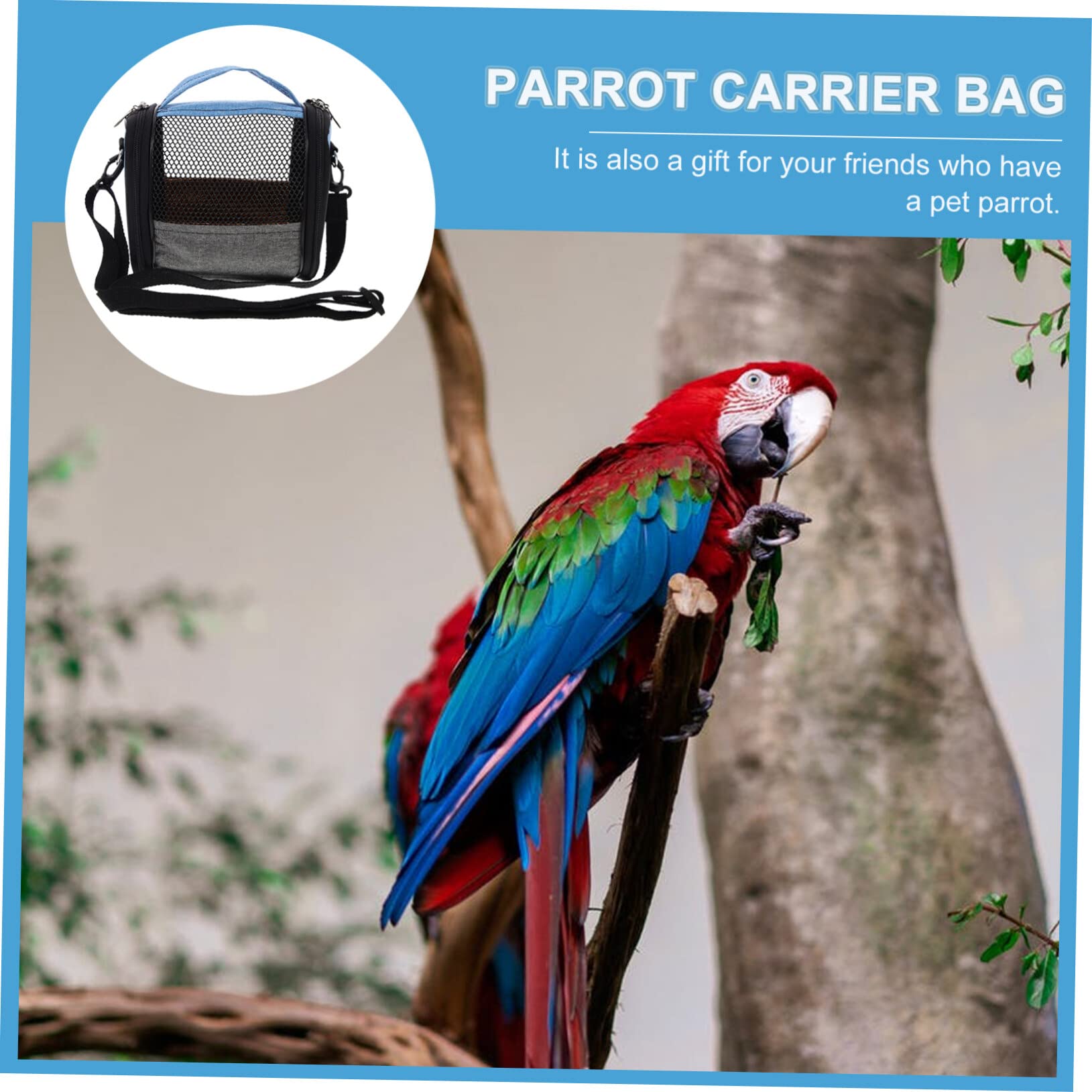 5pcs Transparent Parrot Carrier Backpack for Cockatiels & Hamsters - Outdoor Travel & Cage Accessories