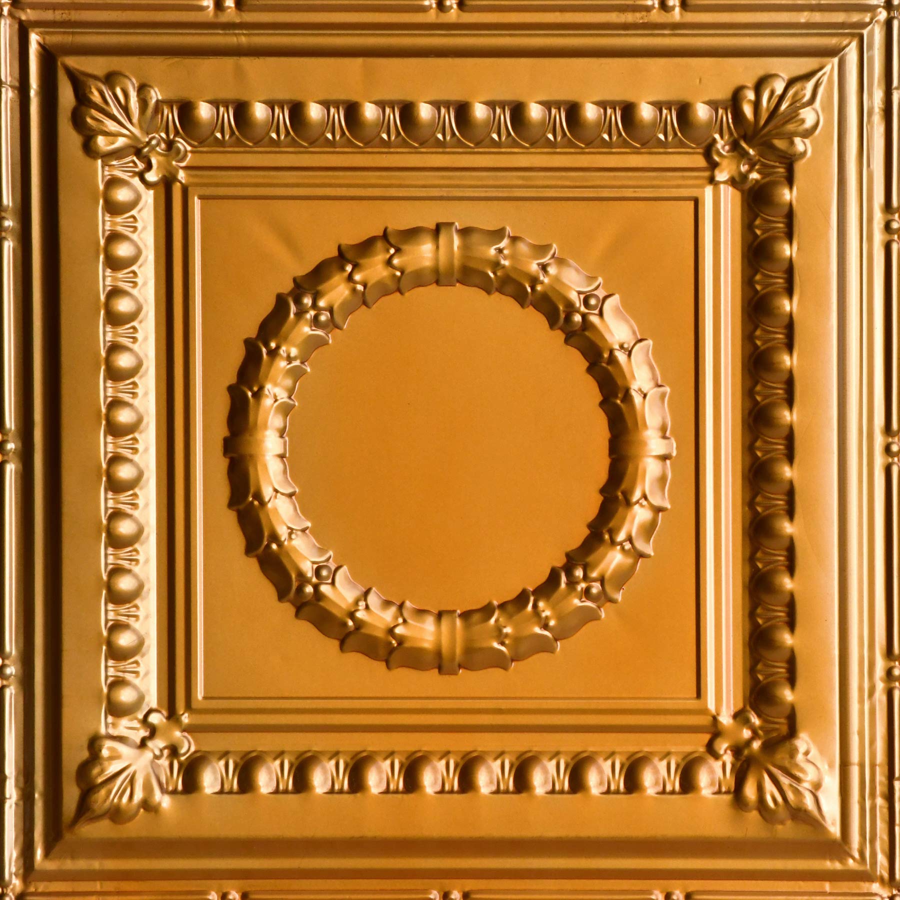 Victory Stamped Metal Nail-up Tin Ceiling Tile - 24x24 Inches, Pack of 12 (48 sq. ft) - Lincoln Copper Finish - SKPC503-lnop - Perfect for Vintage Home Restoration, Restaurant Decor & Victorian Style Ceilings