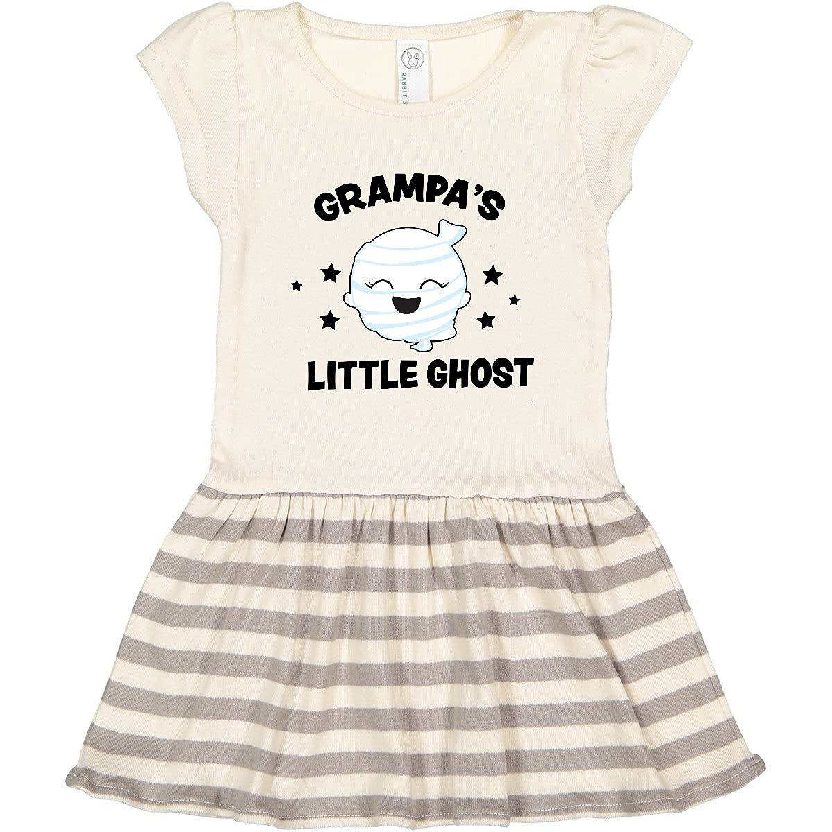 Inktastic Cute Grandpa's Little Ghost with Stars Toddler Dress - Adorable Halloween Costume for Girls & Boys - Perfect for Trick or Treat, Parties & Photo Shoots