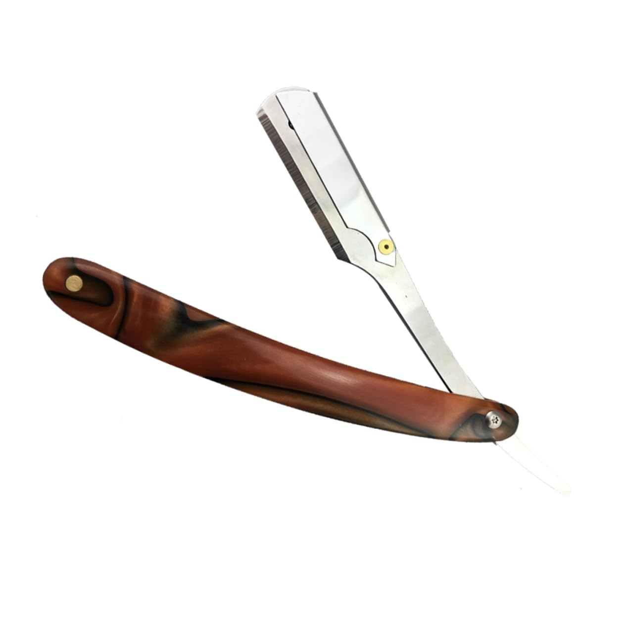 2-Pack Stainless Steel Straight Razor Blades for Men - Classic Wooden Handle Barber Razor for Precision Shaving & Grooming - Ideal for Wet Shaving, Beard Trimming & Professional Barbershop Use