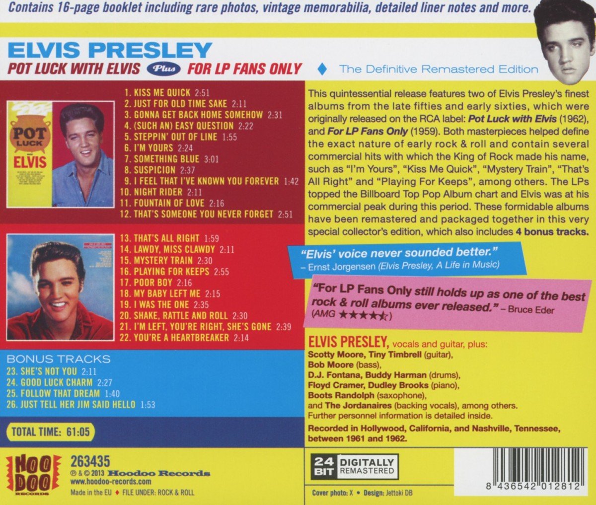Elvis Presley Fan Gift Set - Pot Luck With Elvis & For Fans Only - 4-Piece Collector's Edition for Music Lovers & Memorabilia Collectors - Perfect for Birthday Gifts, Christmas Presents & Elvis Tribute Events
