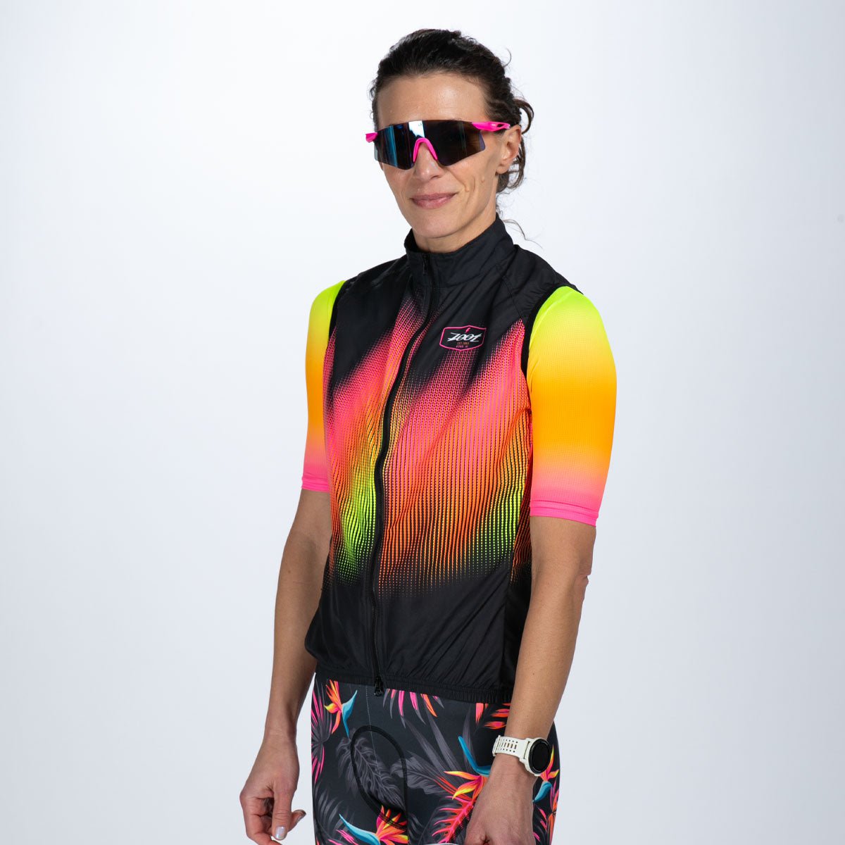 Women's Ltd Cycle Vest - Tropical Magic Print - Lightweight & Breathable for Cycling, Running & Outdoor Activities