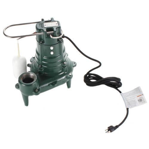 Zoeller M267 Waste-Mate Automatic Cast Iron Sewage Pump - 1/2 HP, 115V with Plastic Impeller - Ideal for Basement Flooding, Sump Pits, and Wastewater Removal