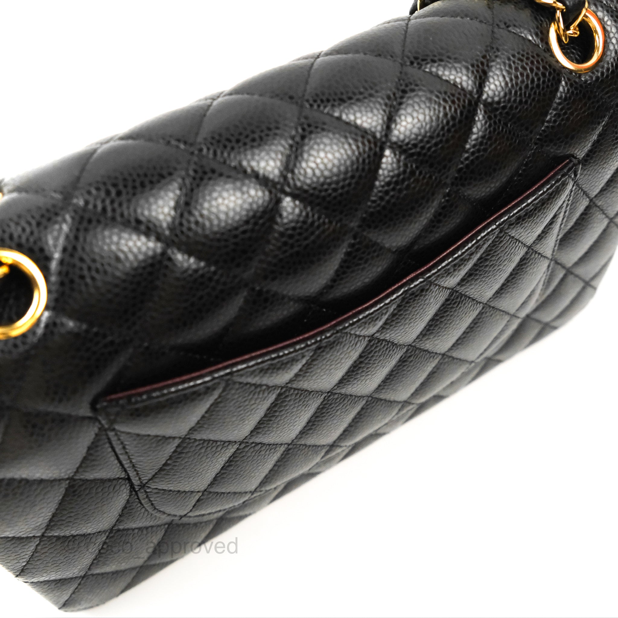 Chanel Classic Medium Double Flap Bag in Black Caviar Leather with Gold Hardware - Luxury Designer Handbag for Women, Perfect for Work, Evening Events & Special Occasions