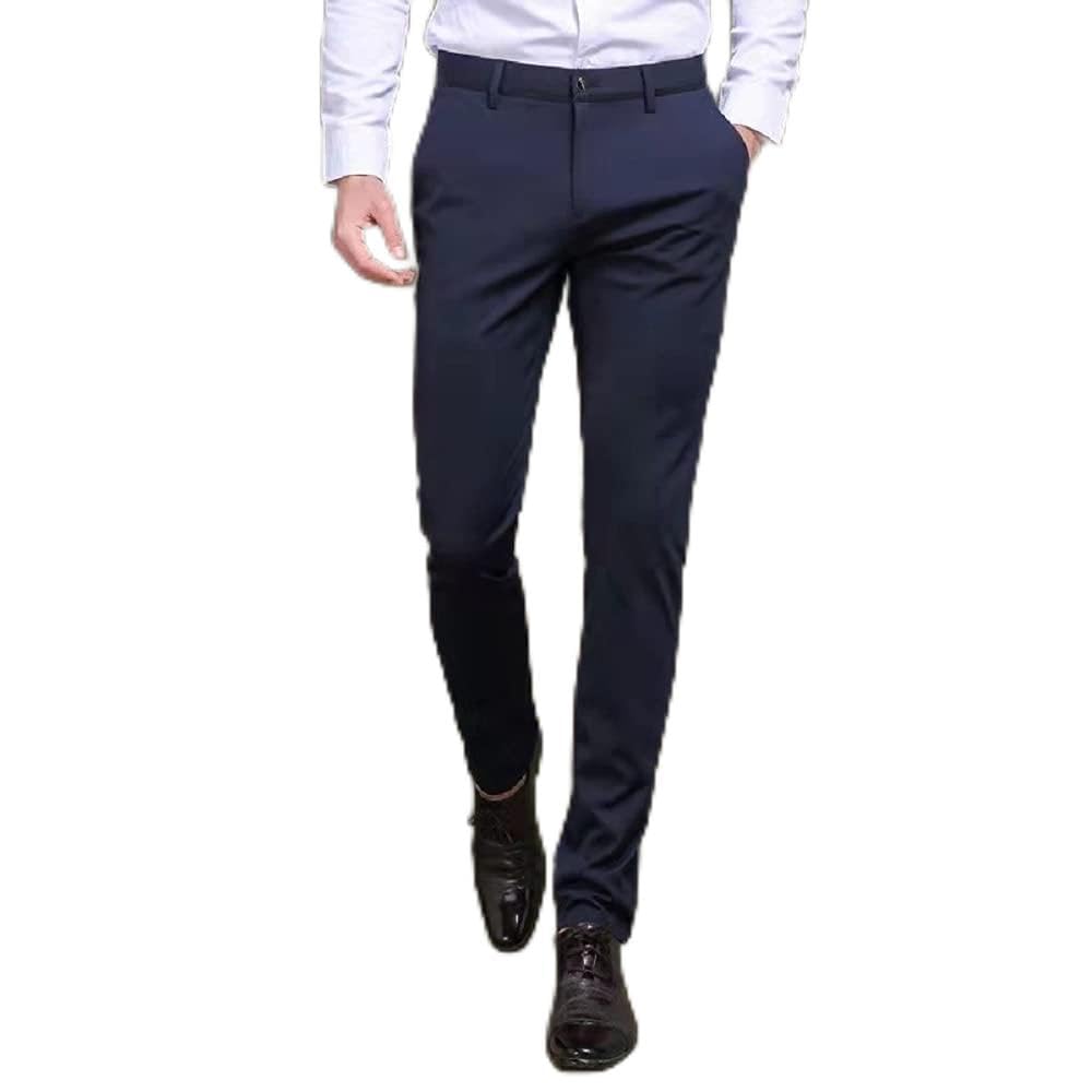 DAYEE High Stretch Men's Classic Pants - Comfortable Slim Fit Dress Pants for Office, Travel & Casual Wear | Breathable & Flexible Work Trousers