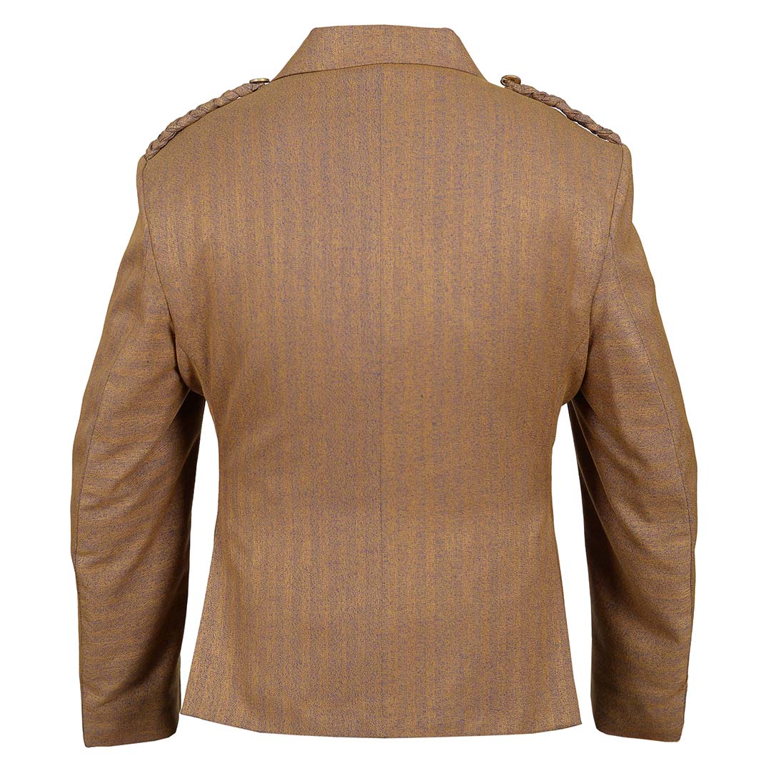 Men's Brown Serge Wool Argyll Jacket with Waistcoat - Vintage Scottish Style Formal Wear for Weddings, Parties & Special Occasions