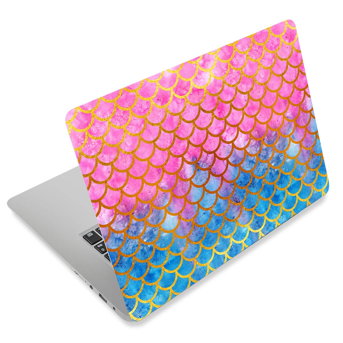 12-15.6 Inch Reusable Laptop Stickers Decal Skin Protector Cover for HP, Dell, Apple, Acer, Lenovo, Samsung, Asus, Toshiba & Sony Notebooks - Mermaid Scale Design | Perfect for School, Work & Personalization