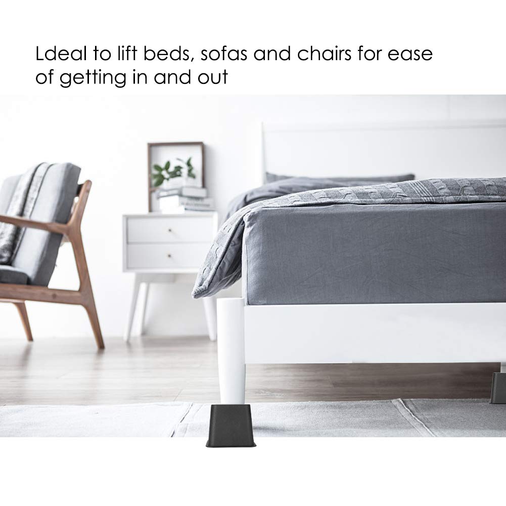 **Adjustable Bed Risers & Furniture Risers - Heavy Duty Table, Chair & Sofa Risers - Non-Slip & Floor Safe - Perfect for Bed, Desk & Couch Elevation**    *(Use Cases: Ideal for raising beds for extra storage, adjusting desk height for ergonomics, or elevating sofas for easier cleaning.)*