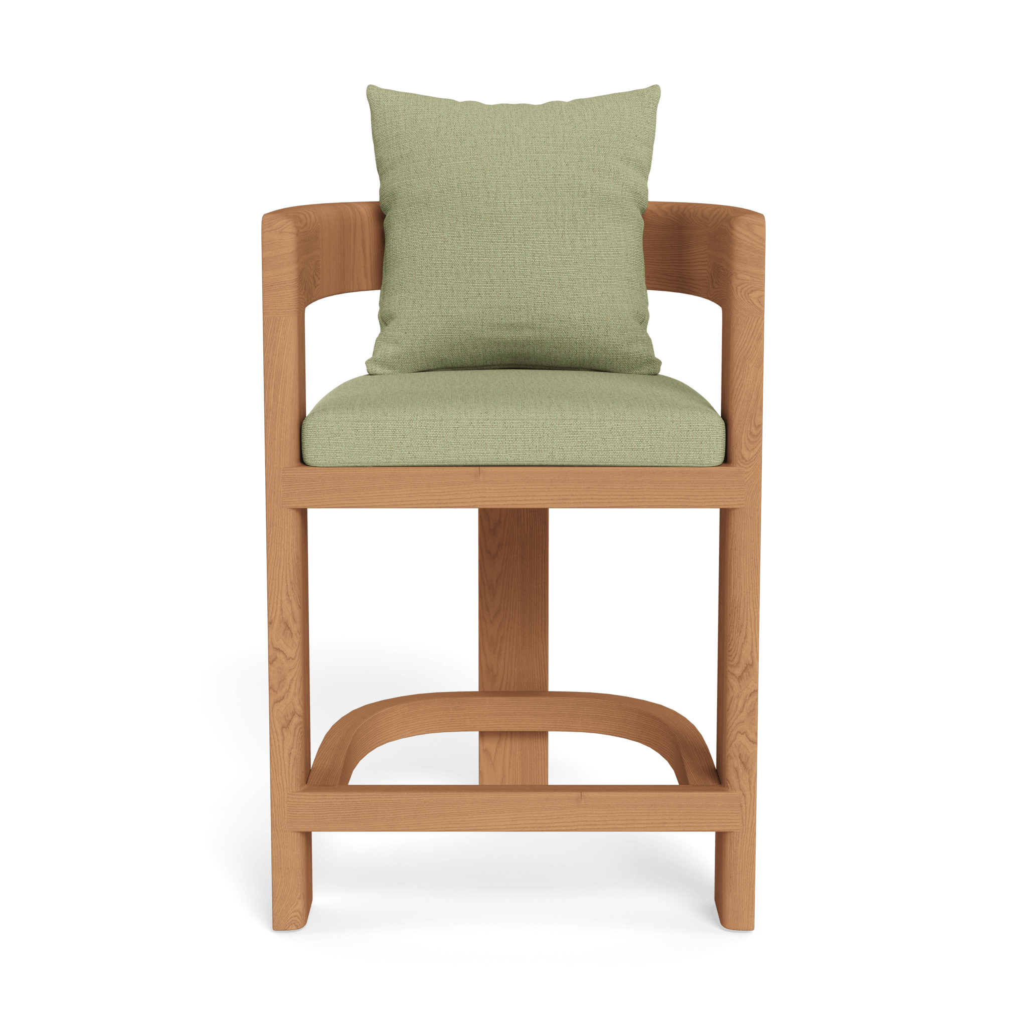 Victoria Teak Counter Stool - Solid Teak Wood Bar Stool with Back Support, 24