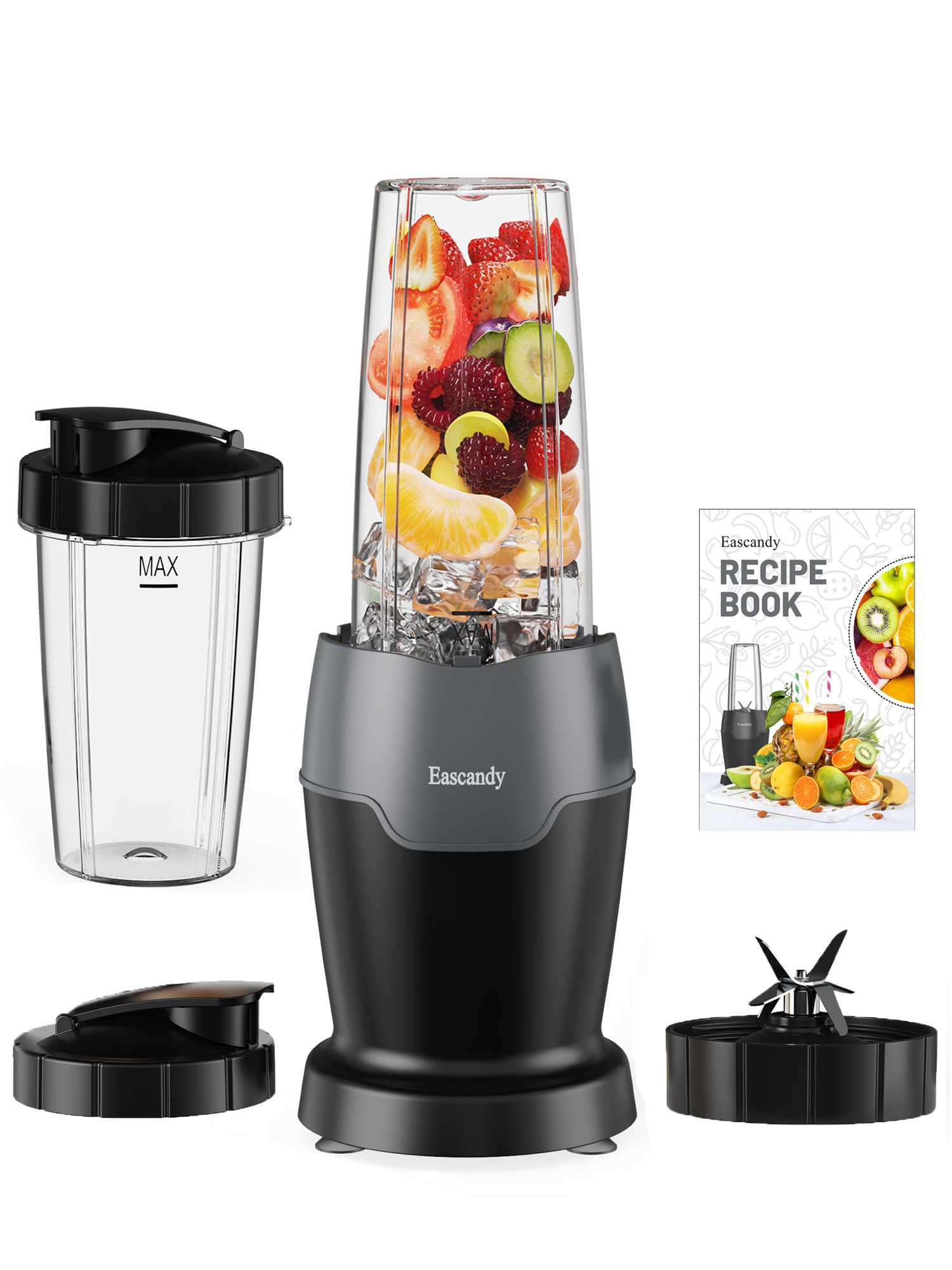 900W High-Speed Professional Smoothie Blender - 7-in-1 Personal Blender with 6 Stainless Steel Blades & 2 Tritan Sport Cups (24oz) - Perfect for Protein Shakes, Fruit Smoothies & Meal Prep - Commercial-Grade German Engineered Blender for Home & Gym Use