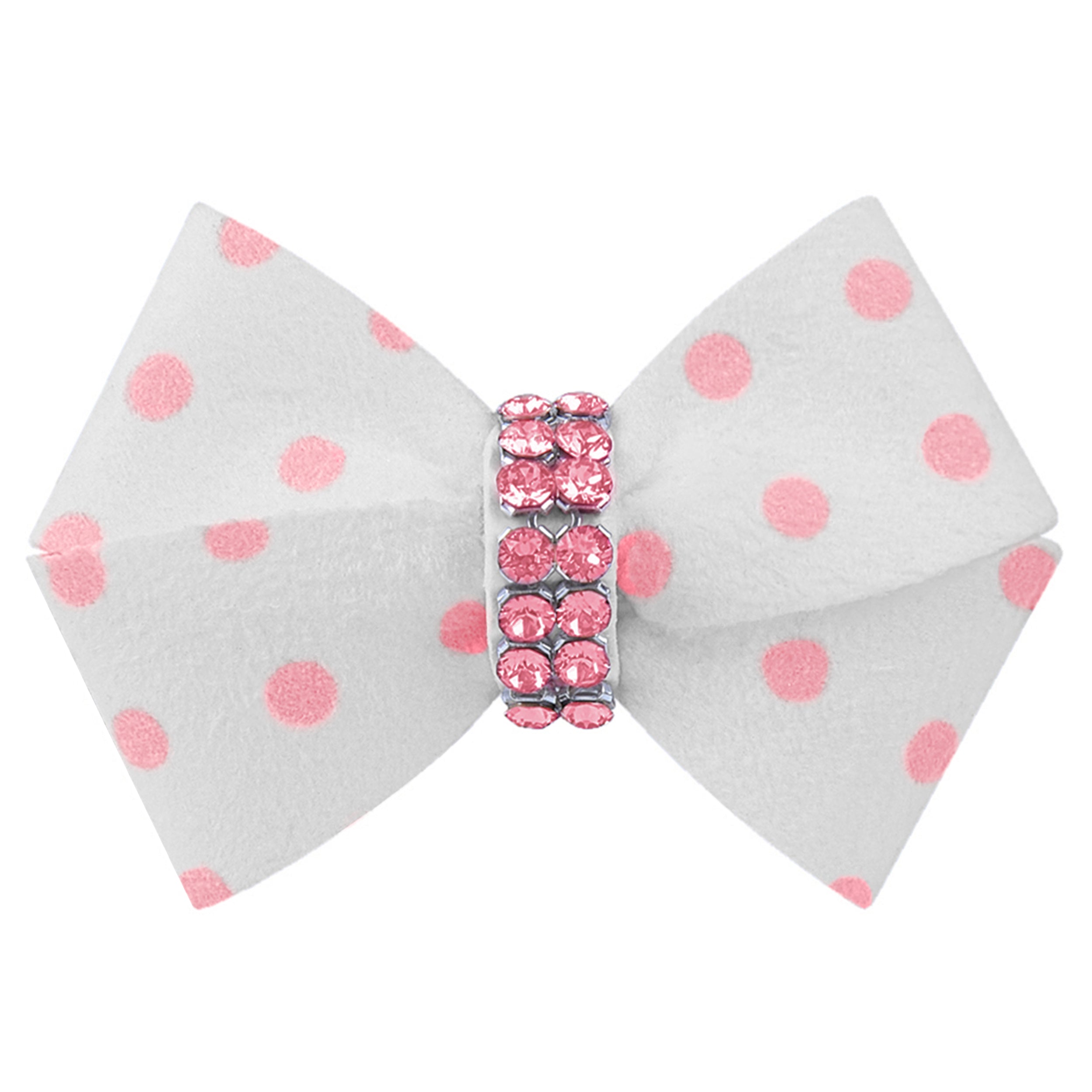 Polka Dot Nouveau Bow with Pink Giltmore Hair Bow - Elegant Hair Accessory for Women & Girls - Perfect for Weddings, Parties & Special Occasions