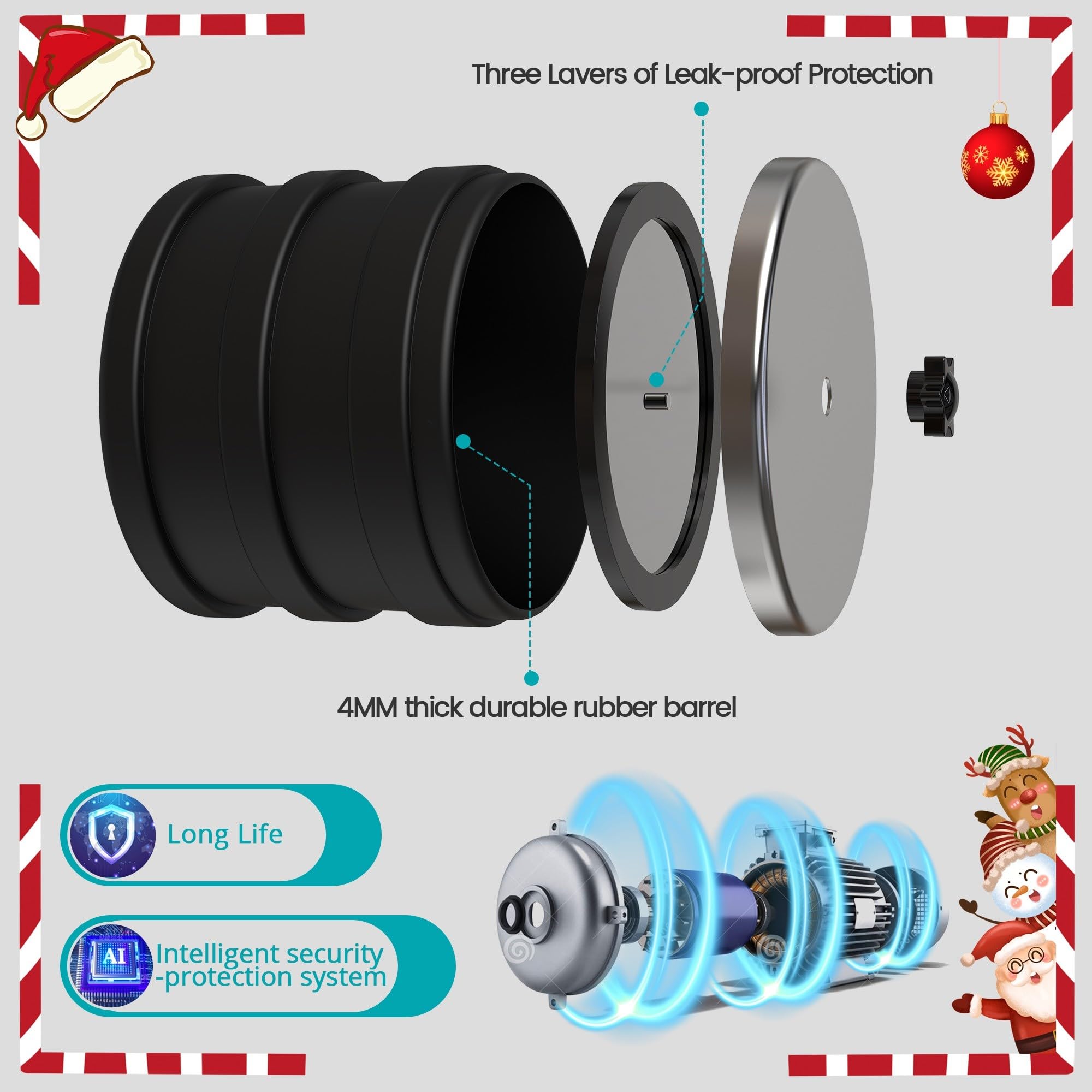 Professional Rock Tumbler Kit for Adults & Kids - 3LB Leak-Proof Rubber Barrel with 1LB Rough Rocks & 4 Polishing Grits - STEM Educational Toy for Geology Enthusiasts - Perfect for Christmas Gifts, Science Projects & DIY Jewelry Making