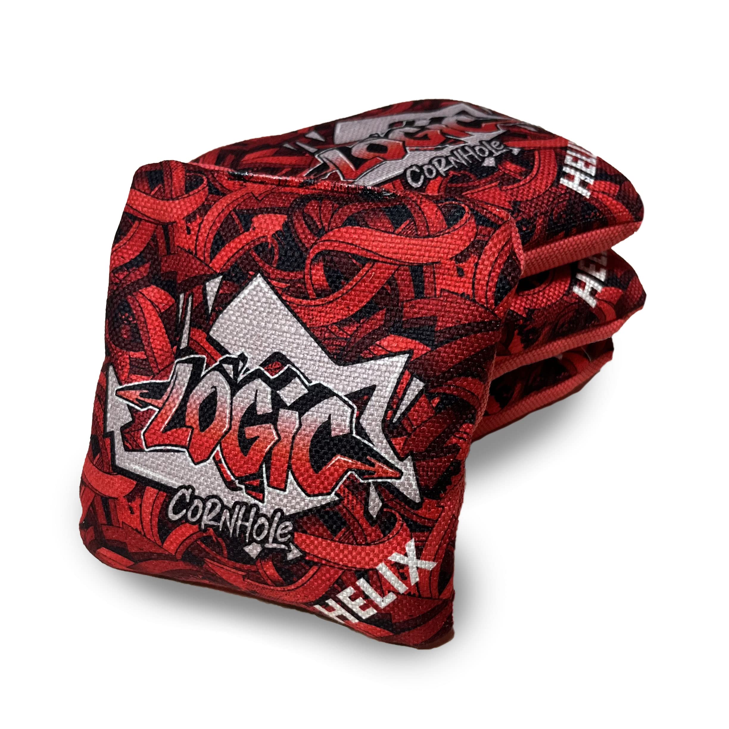 Logic Cornhole Helix - Professional Cornhole Bags Set of 4 - Premium Carpet Material for Backyard Games, Tailgating & Outdoor Parties
