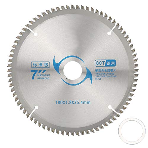 7-Inch 80T Carbide Circular Saw Blade for Woodworking - Premium Cutting Disc for Wood, Plywood & MDF - Perfect for Table Saws, Miter Saws & DIY Projects