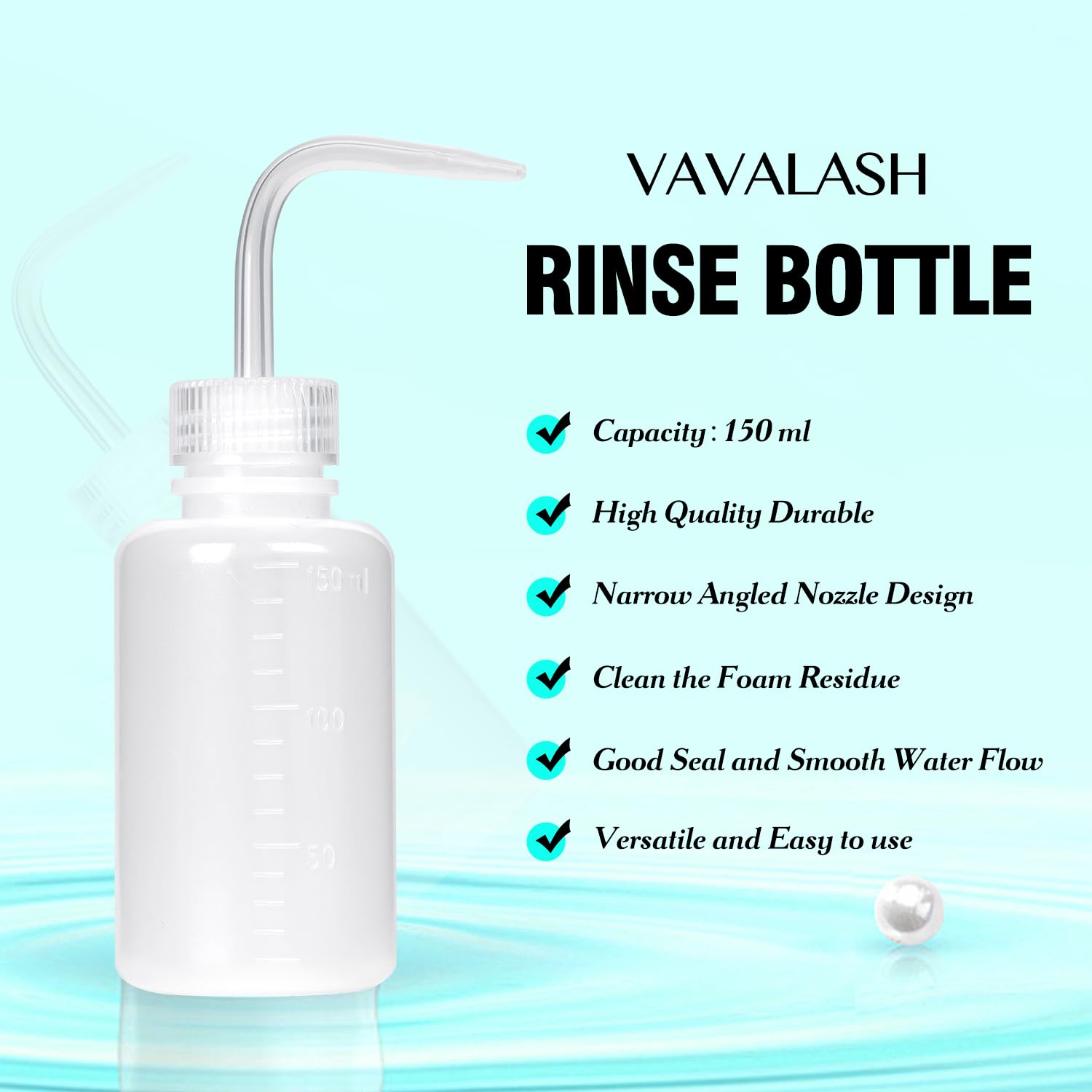 VAVALASH Eyelash Extension Shampoo Kit - 60ml Oil-Free Lash Cleanser with Brushes & Wash Bottle - Gentle Lash Care for Extensions & Self Care - Perfect for Salon, Home & Daily Eyelash Hygiene