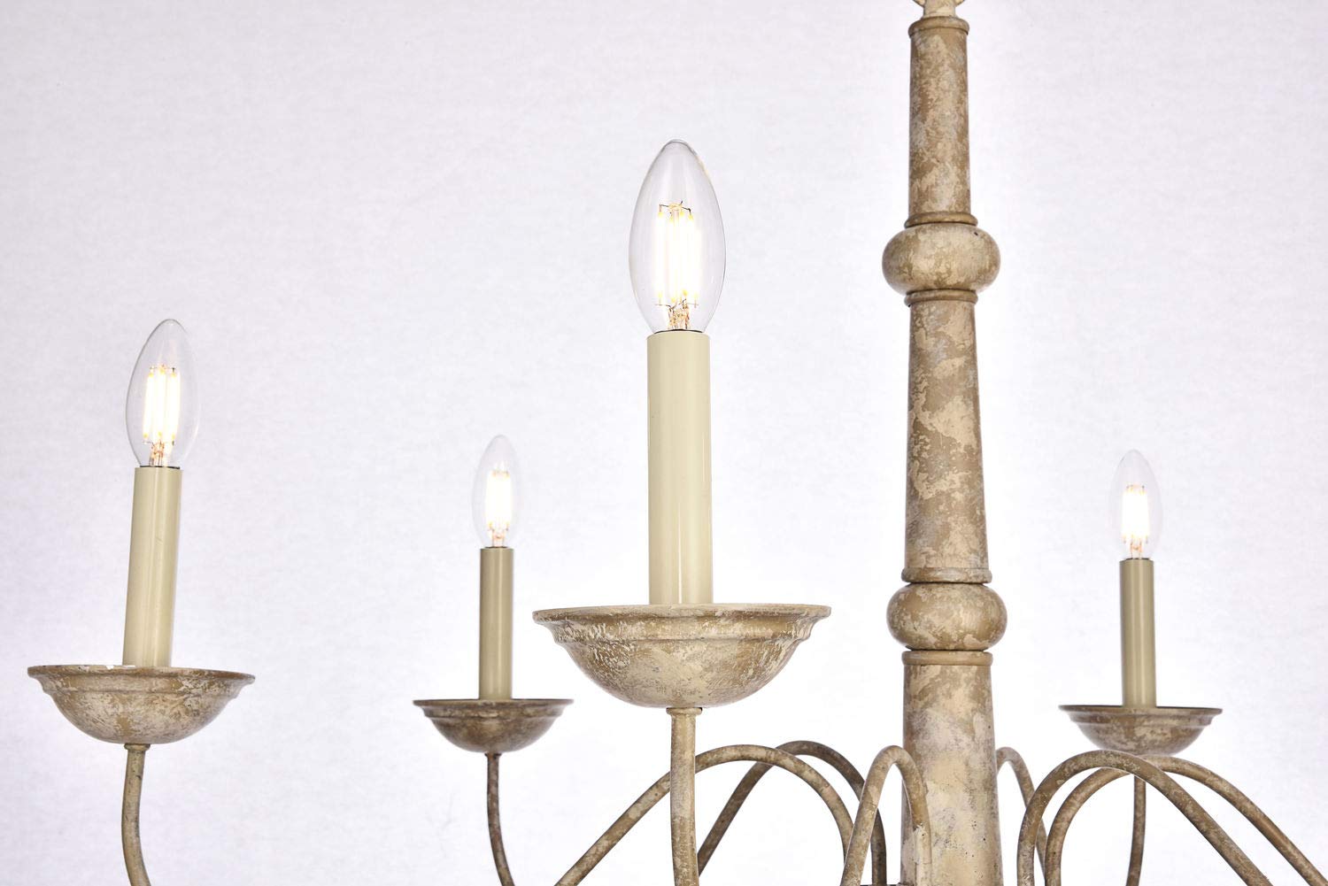 Merritt 35 Inch 6-Light Weathered Dove Chandelier - Elegant Farmhouse Lighting for Dining Room, Bedroom, or Entryway