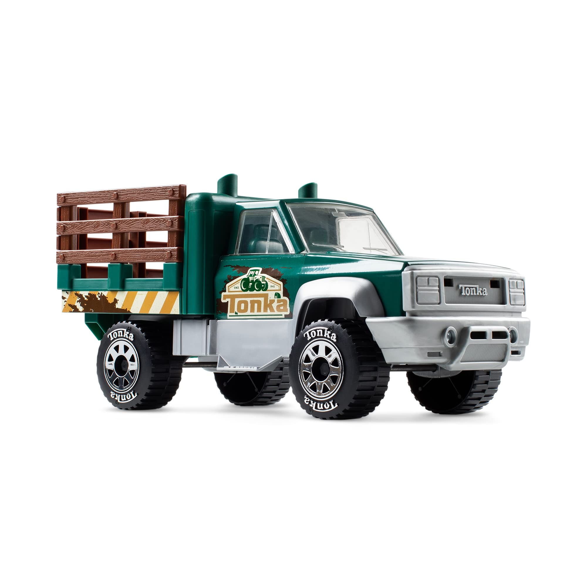 Tonka Steel Classics Farm Truck - Durable Steel & Plastic Friction-Powered Toy for Kids Ages 3+ | Green Farm Vehicle for Boys & Girls | Perfect Birthday & Holiday Gift for Toddlers | Outdoor Play, Sandbox Fun & Pretend Farming Adventures