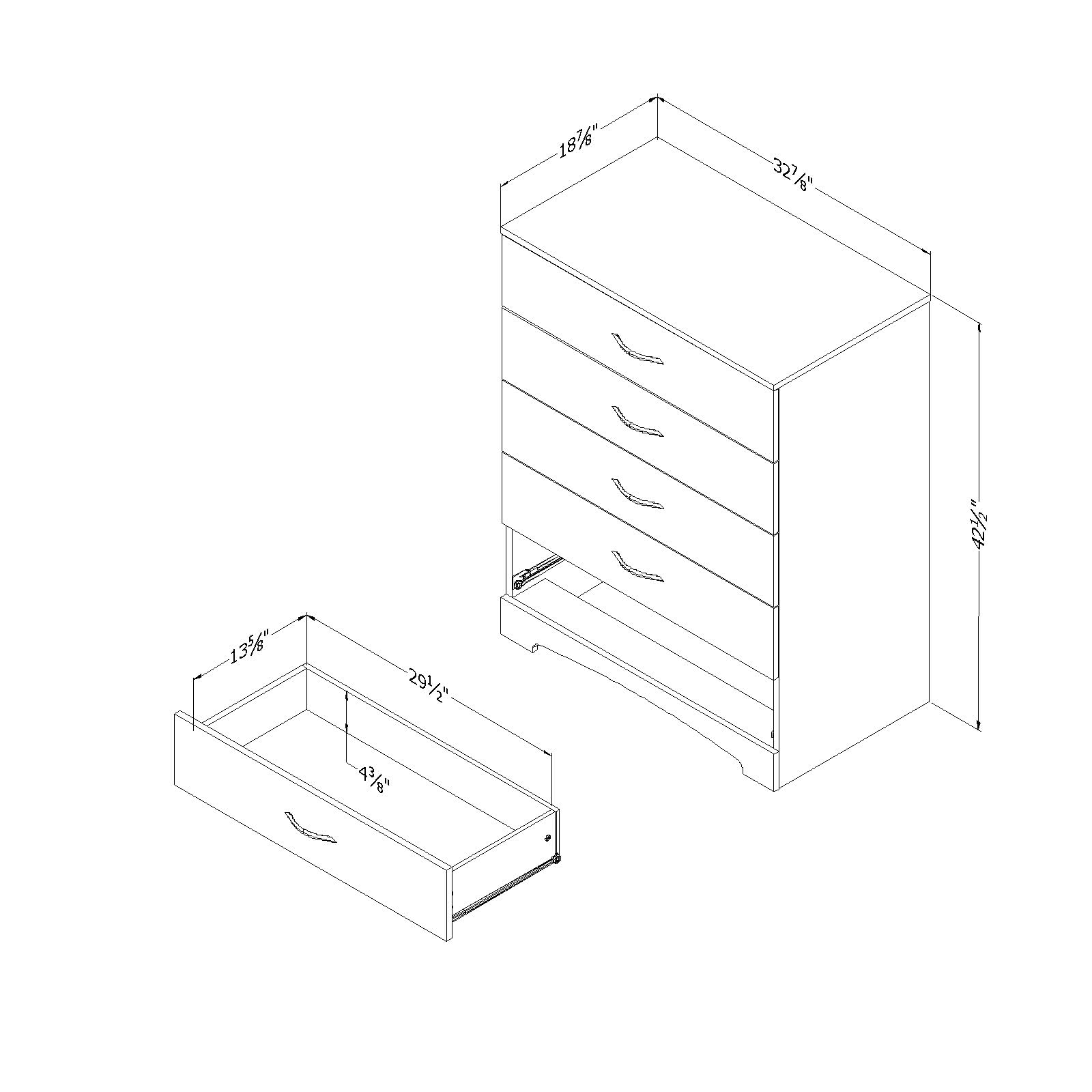 South Shore Step One 5-Drawer Chest Dresser - Pure White Wooden Storage for Bedroom, Nursery & Kids Room Organization