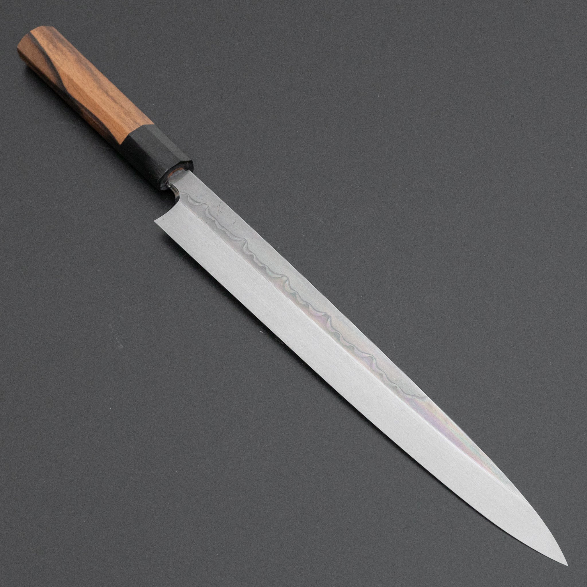 Hitohira Togashi White #1 Sanbonsugi Mizu Honyaki Yanagiba 300mm Japanese Sushi Knife - Kurokaki Persimmon Handle with Saya - Perfect for Sushi Chefs & Japanese Cuisine Lovers