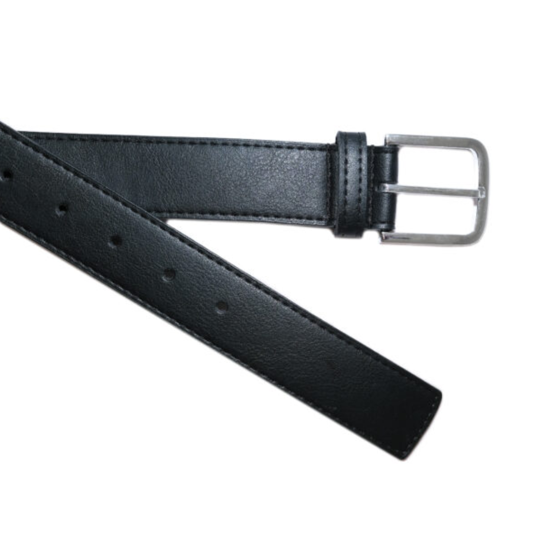 Premium Black Leather Belt with Silver Buckle - Stylish & Durable Fashion Accessory for Men | Perfect for Office, Casual Wear & Special Occasions