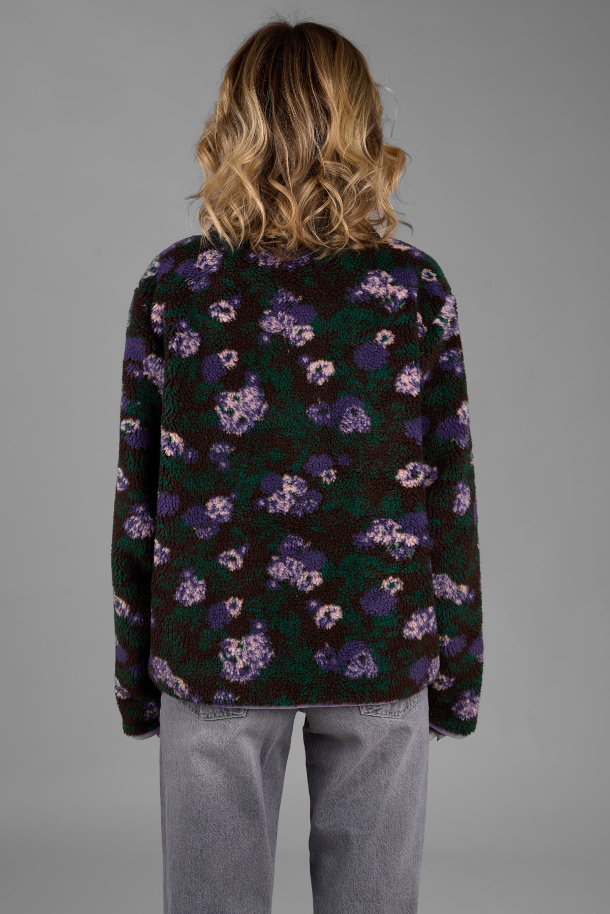Women's Floral Sherpa Jacket - Cozy Fleece Lined Winter Coat for Outdoor Activities, Hiking & Casual Wear