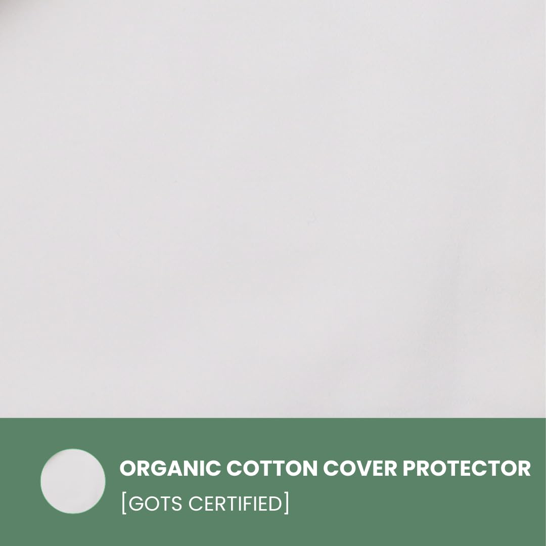 Organic Contour Latex Pillow with GOTS & GOLS Certified Organic Cotton Cover - Firm Support for Neck Pain Relief & Head Alignment - Ideal for Side & Back Sleepers - Perfect for Home, Office & Travel Use