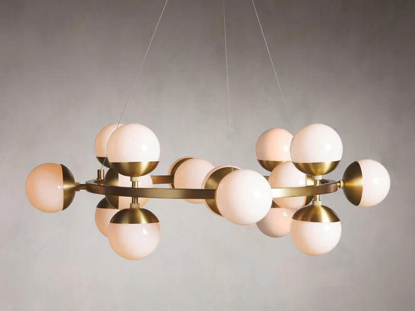 Raechelle Globe Chandelier - Modern Crystal Glass Pendant Light Fixture for Dining Room, Living Room & Bedroom | Elegant Lighting Decor for Home & Office