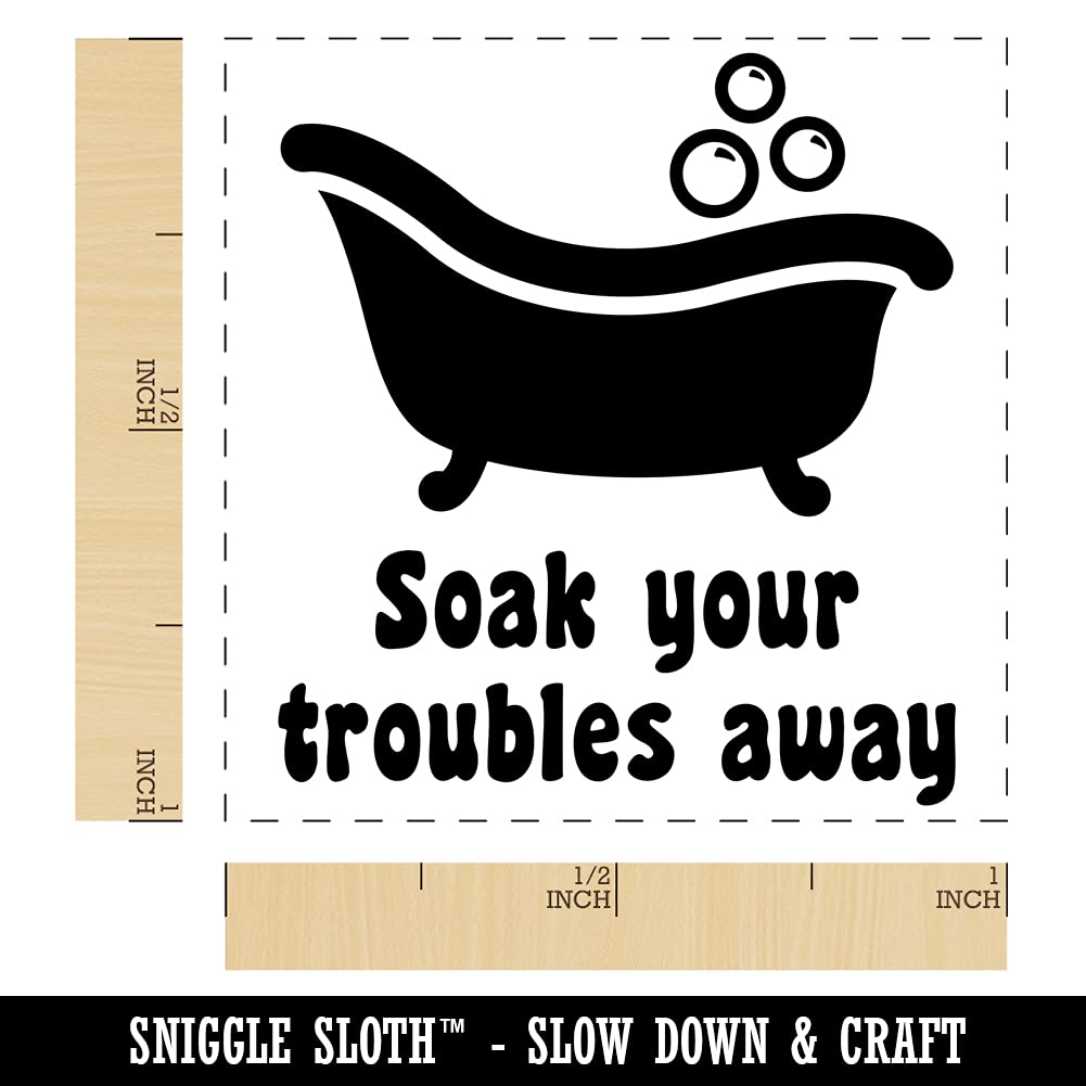 1 Inch Small Bathtub Self-Inking Rubber Stamp with Black Ink - Perfect for DIY Crafts, Scrapbooking & Relaxing Bath Time Decorations