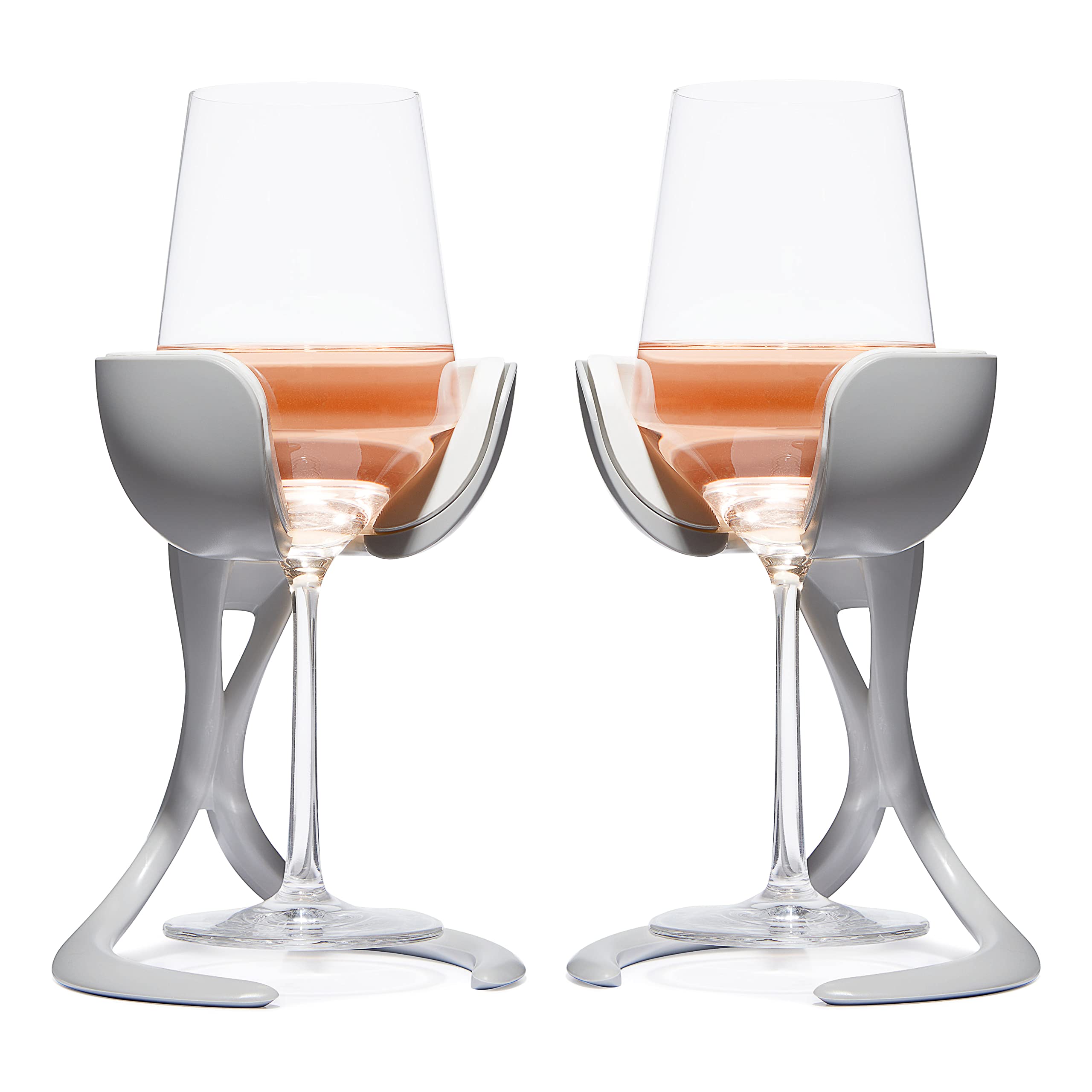 VoChill Stemmed Wine Glass Chiller - Reusable & Refreezable Chill Cradle for Wine Lovers | Actively Cools Stemware | Made in USA | Perfect for Parties, Dinners & Outdoor Gatherings | Stone Design