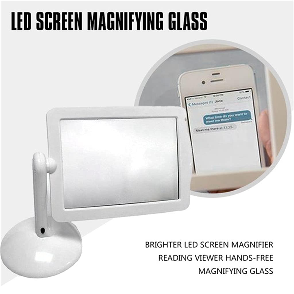 Brighter LED Screen Magnifier - Hands-Free Reading Viewer with Magnification | Portable Magnifying Glass for Reading, Perfect Gift for Parents & Seniors | Ideal for Books, Newspapers, Crafts & Low-Vision Assistance