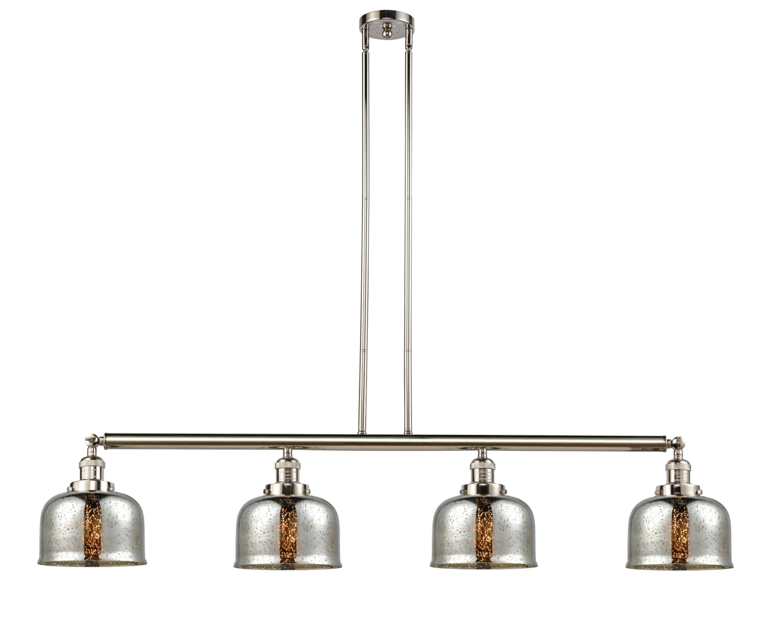 214-PC-G72 Large Bell 3 Light Island Pendant Light in Polished Chrome - Perfect for Kitchen Islands, Dining Rooms, and Modern Home Decor