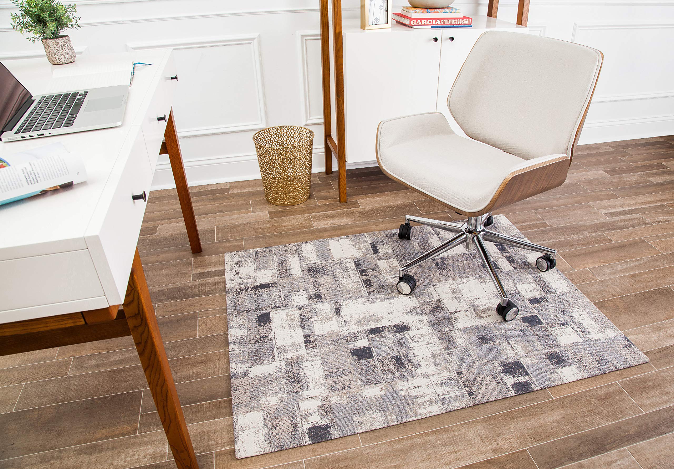 Premium Anji Mountain Rug'd Chairmat - Non-Slip Office Chair Mat for Hard Floors & Low Pile Carpets, Jacquard Woven Surface Protector (36