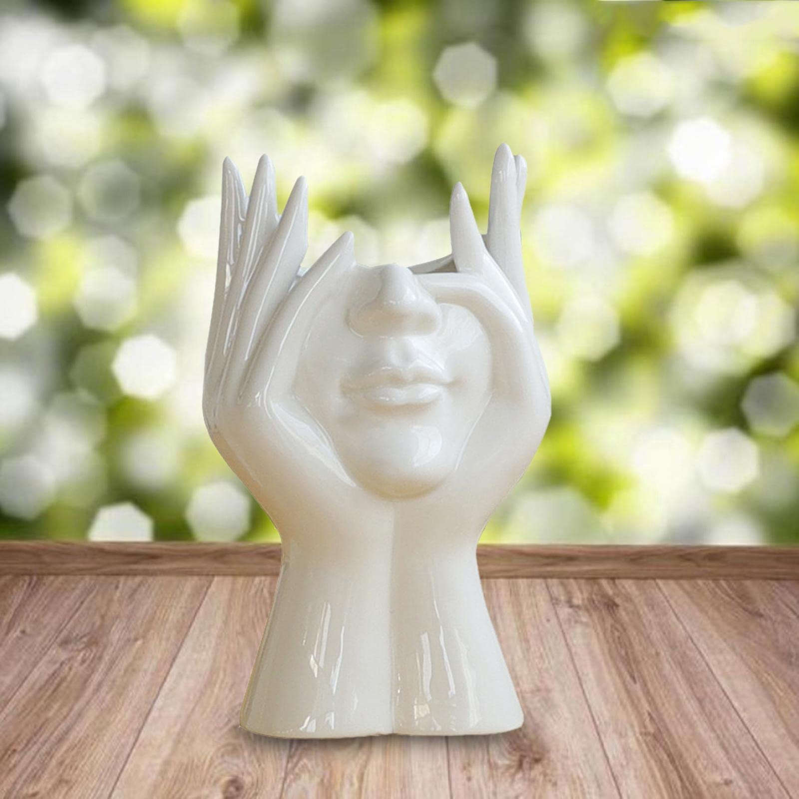 Modern White Ceramic Vase - Large Flower Vase for Fresh & Dried Flowers, Elegant Home Decor for Living Room, Bedroom, Dining Table Centerpiece | Perfect for Weddings, Housewarming Gifts & Interior Design