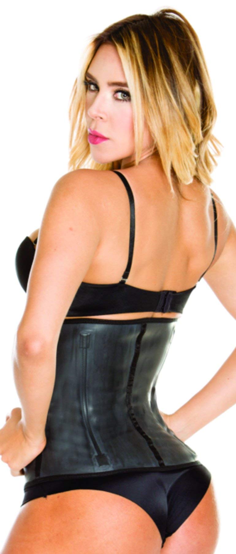 Women's Latex Waist Trainer Corset - Underbust Sport Girdle for Weight Loss & Hourglass Body Shaping - Black | Tummy Control for Workouts, Postpartum & Everyday Wear