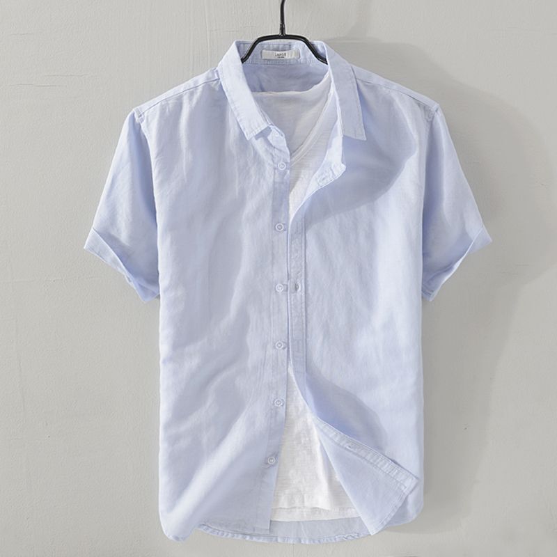 Antonio's Men's Short Sleeve Linen Shirt - Breathable & Lightweight Summer Casual Wear for Beach, Travel & Outdoor Activities