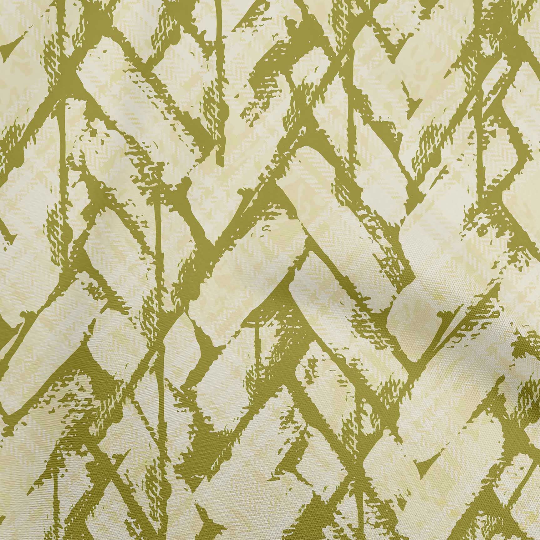 oneOone Rayon Lime Green Brush Stroke Printed Fabric - 56 Inch Wide Sewing Material for DIY Clothing, Dresses & Home Decor | Premium Quality by The Yard