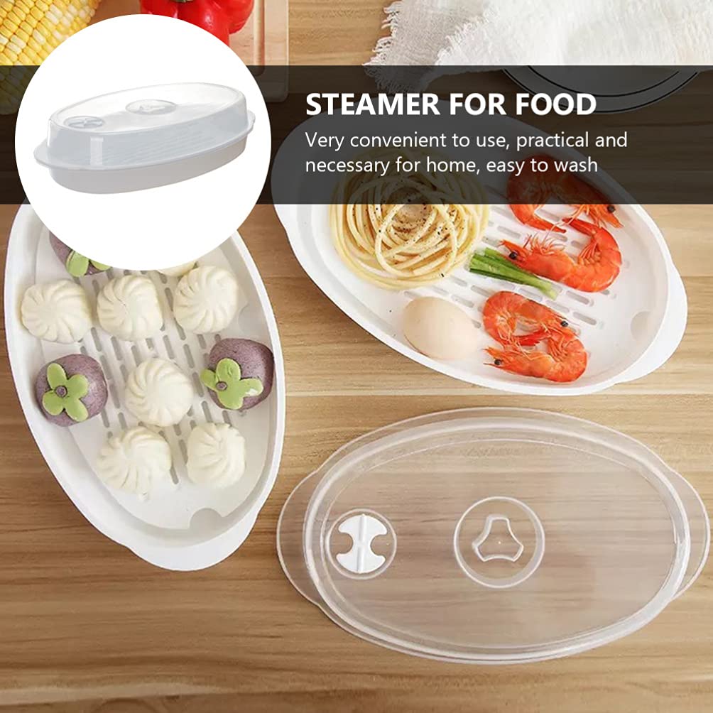Premium Cabilock Fish Steamer Plate with Rack - Oval Microwave-Safe Cookware with Lid for Steaming Fish, Vegetables, Buns & Dumplings | Perfect for Healthy Cooking & Meal Prep