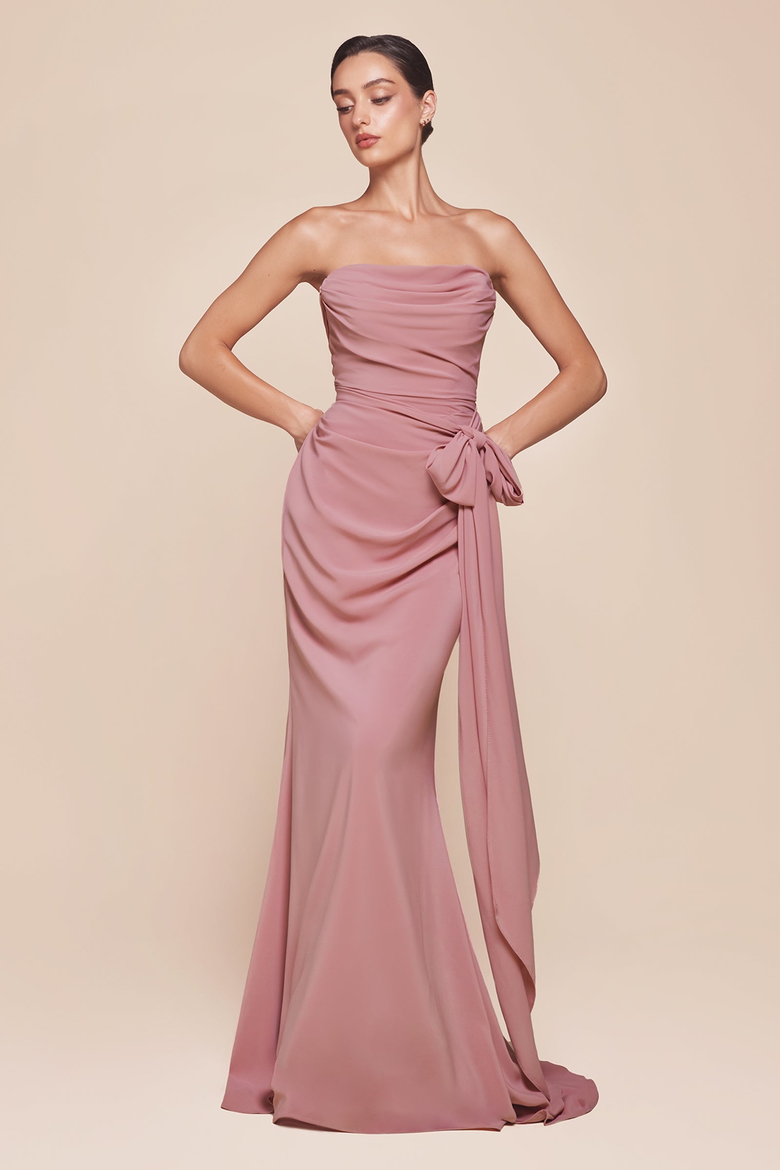 Elegant Caitlin Gown - Versatile Tie Chiffon Dress for Women | Perfect for Weddings, Parties & Special Occasions
