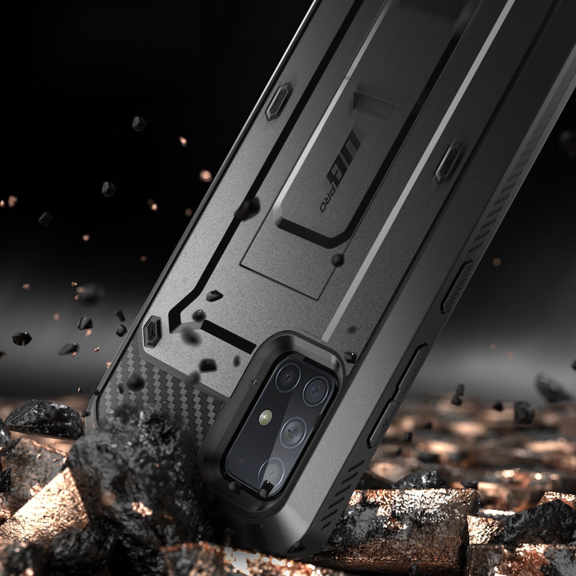 Samsung Galaxy A71 Unicorn Beetle Pro Rugged Protective Case - Shockproof & Drop Proof Cover for Outdoor Activities (Black) - Open Box