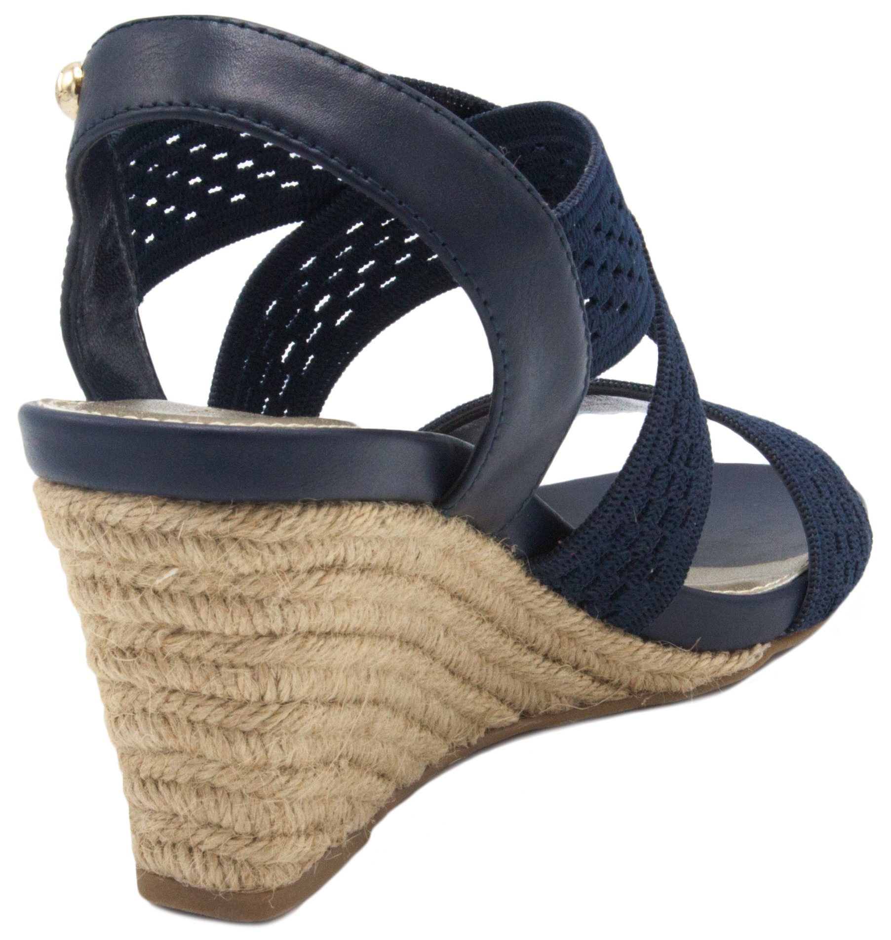 London Fog Women's Wedge Sandals - Open Toe Espadrilles for Summer Outings