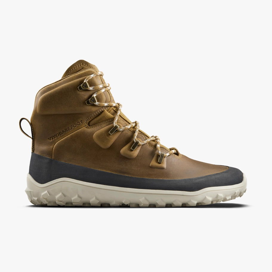 Vivobarefoot Men's Tracker Leather All-Terrain Hiking Boots - Waterproof Outdoor Adventure Shoes for Trail Running & Camping