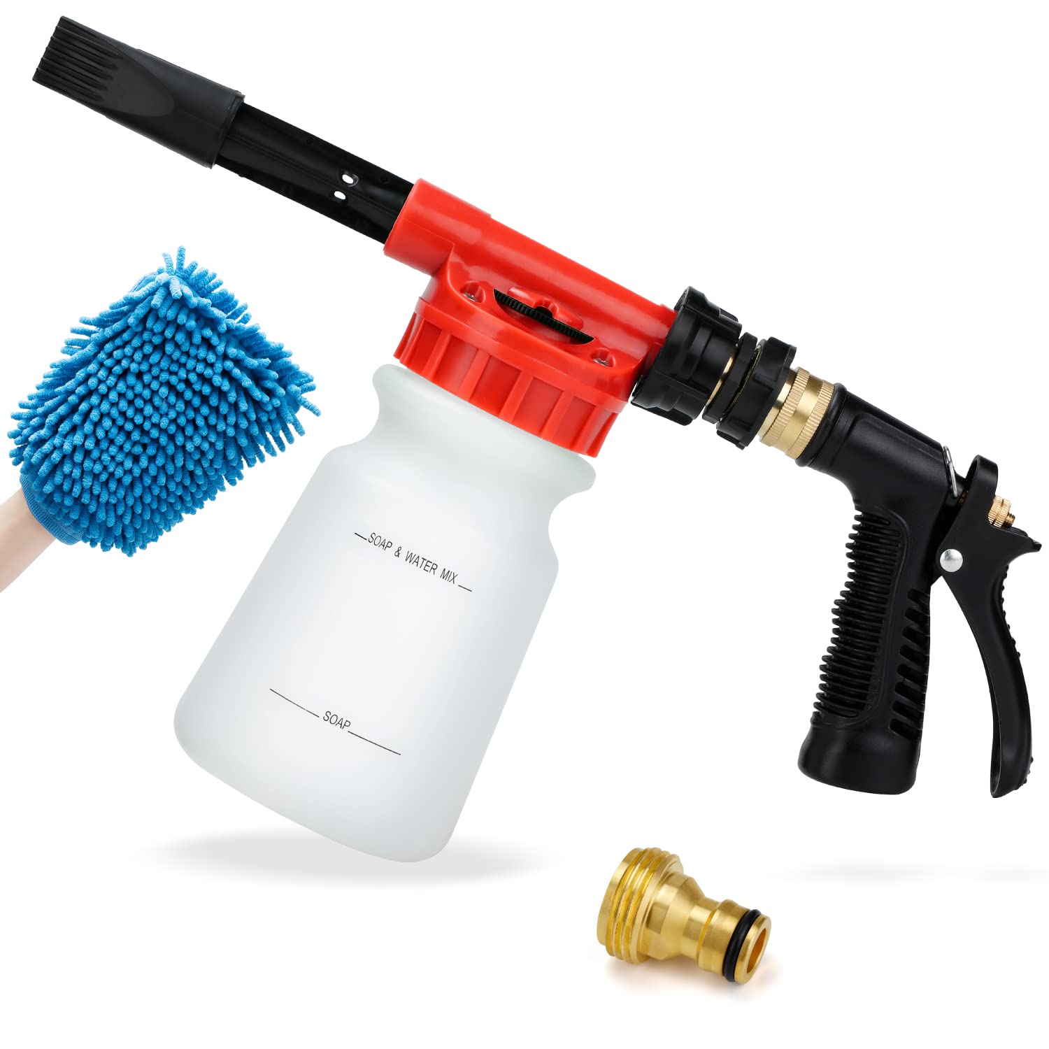 Ohuhu Car Wash Foam Gun with 6 Adjustable Foam Levels, 3/8