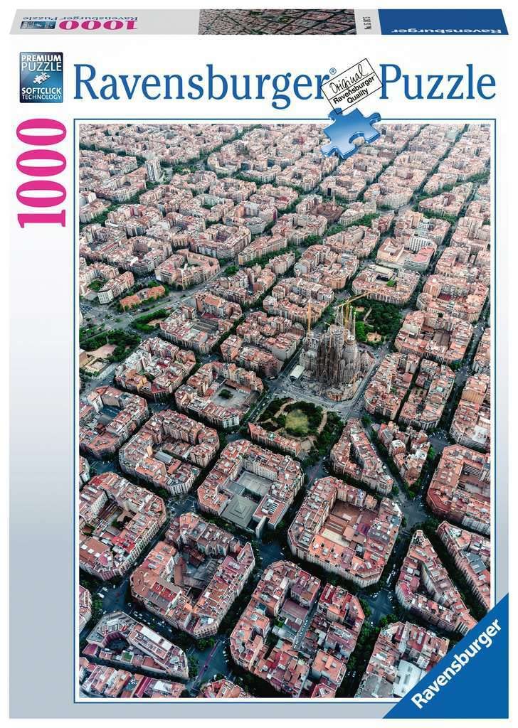 Ravensburger 1000-Piece Puzzle - Barcelona Aerial View Landscape Jigsaw Puzzle for Adults, Premium Puzzle Glue for Framing, Scenic Photo Puzzle 70cm - Perfect for Home Decor, Relaxation & Gift Giving