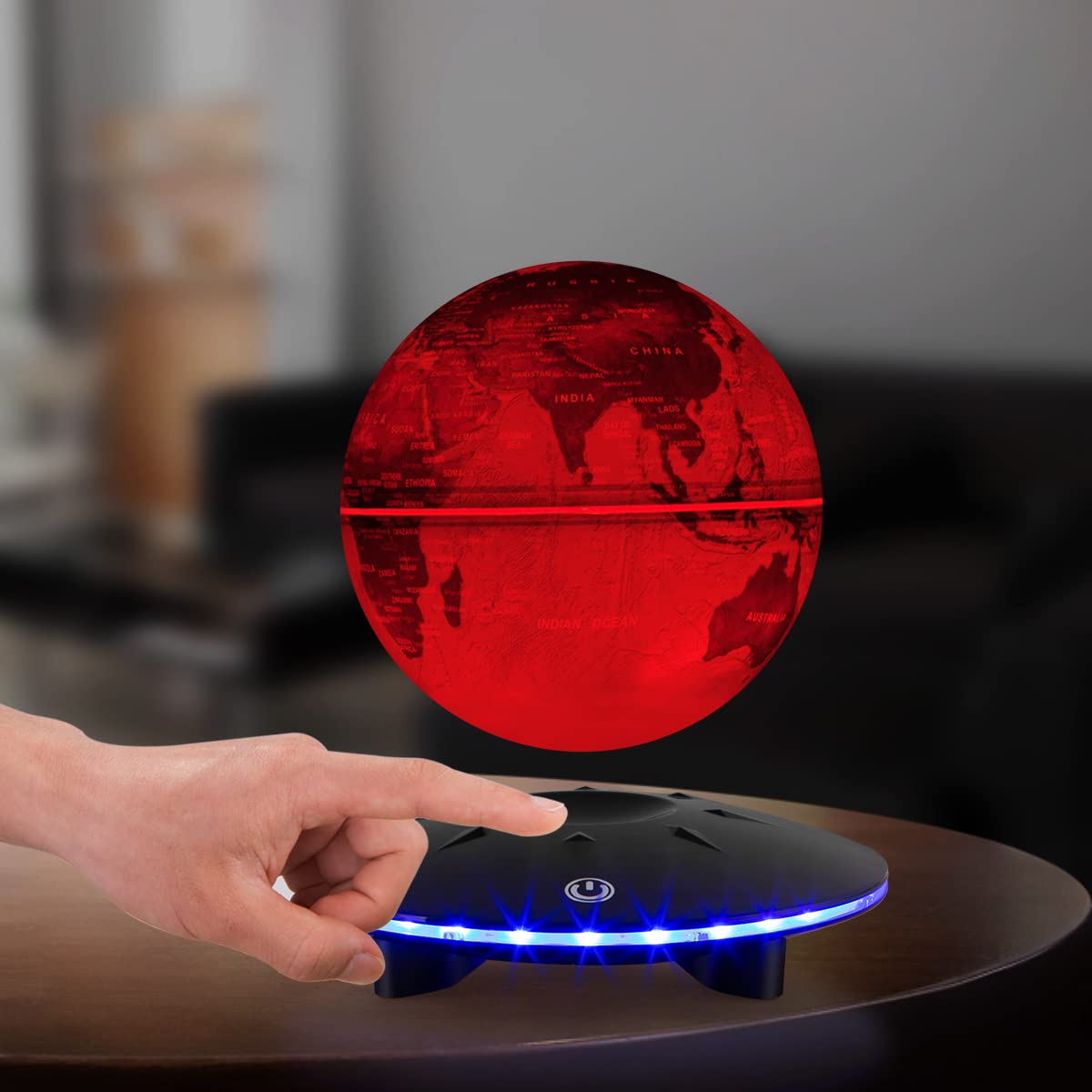 Floating Globe with LED Lights - Magnetic Levitation World Map Lamp, Touch Control Base for Home & Office Decor | Unique Gift Idea for Christmas, Birthdays & Housewarming | Perfect for Study Rooms, Living Rooms & Gifts