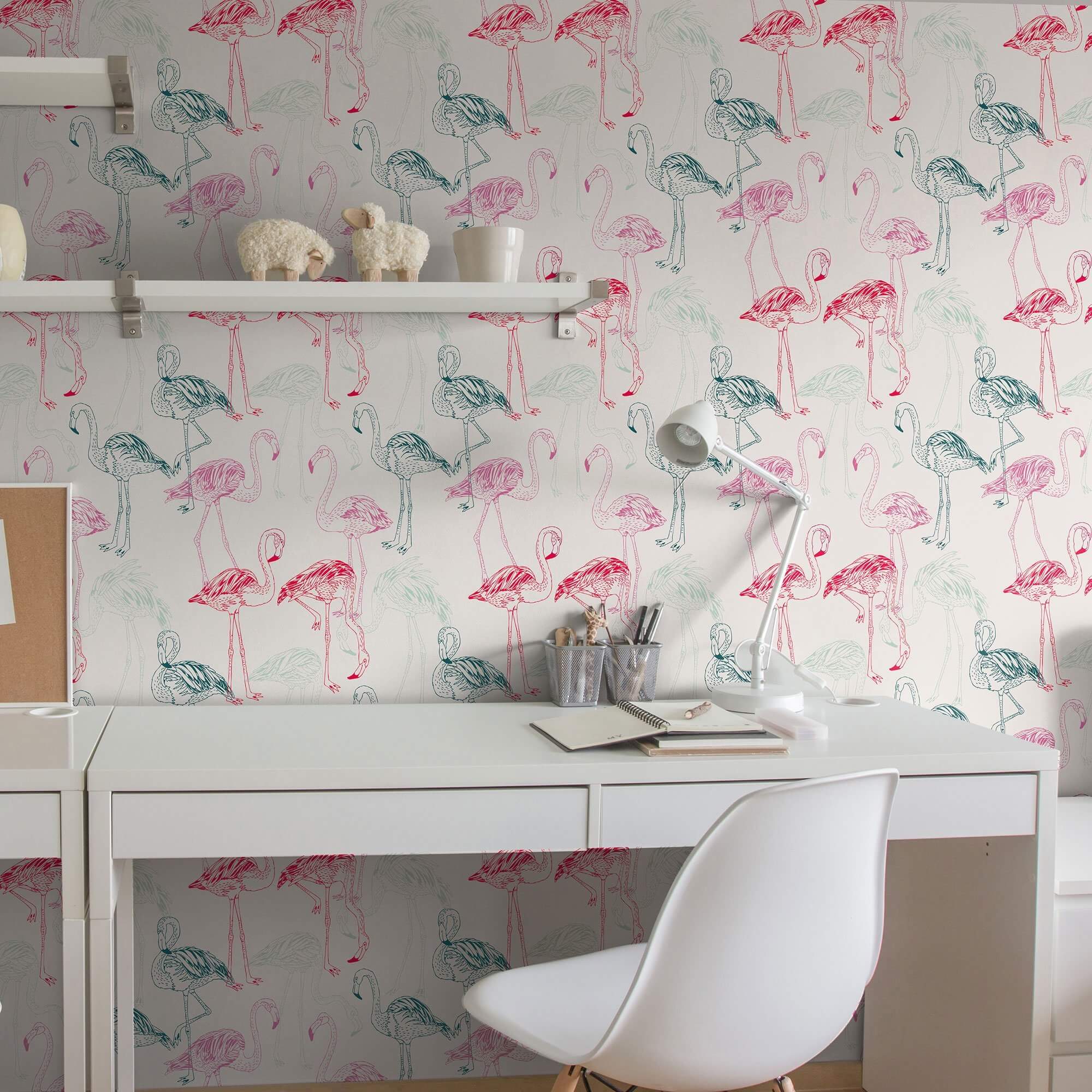 Red and Purple Bird Animal Peel and Stick Removable Wallpaper 0143 - Self-Adhesive Decorative Wall Covering for Nursery, Bedroom, or Living Room Decor