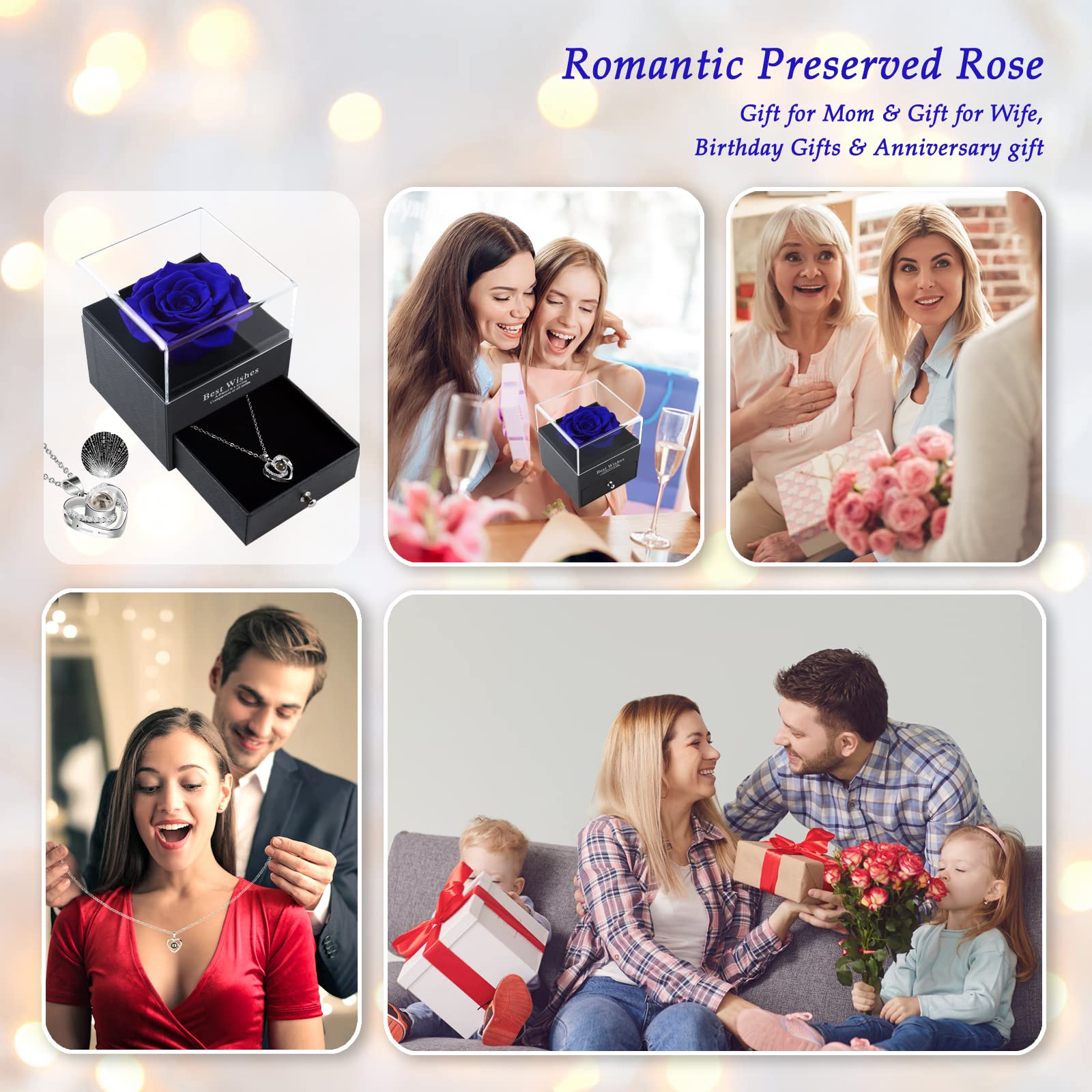 Eternal Real Rose Flower - Preserved Fresh Roses for Christmas, Birthday, Valentine's Day Gifts for Her, Wife, Mom & Women | Home Decor, Wedding Centerpiece, Romantic Gift Idea