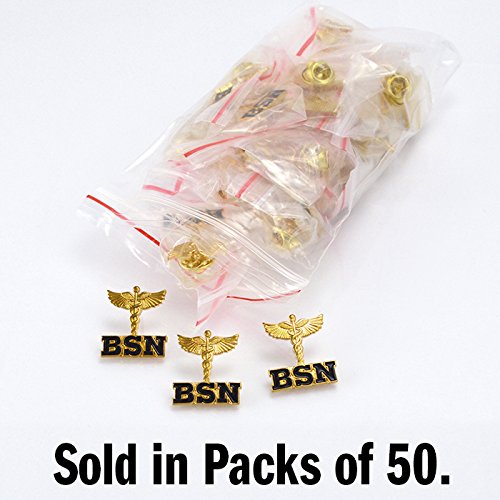 BSN (Bachelor of Science in Nursing) Pins - Set of 50 Lapel Pins for Graduation, Nursing Ceremonies & Professional Events - Perfect Gift for Nurses & Nursing Students