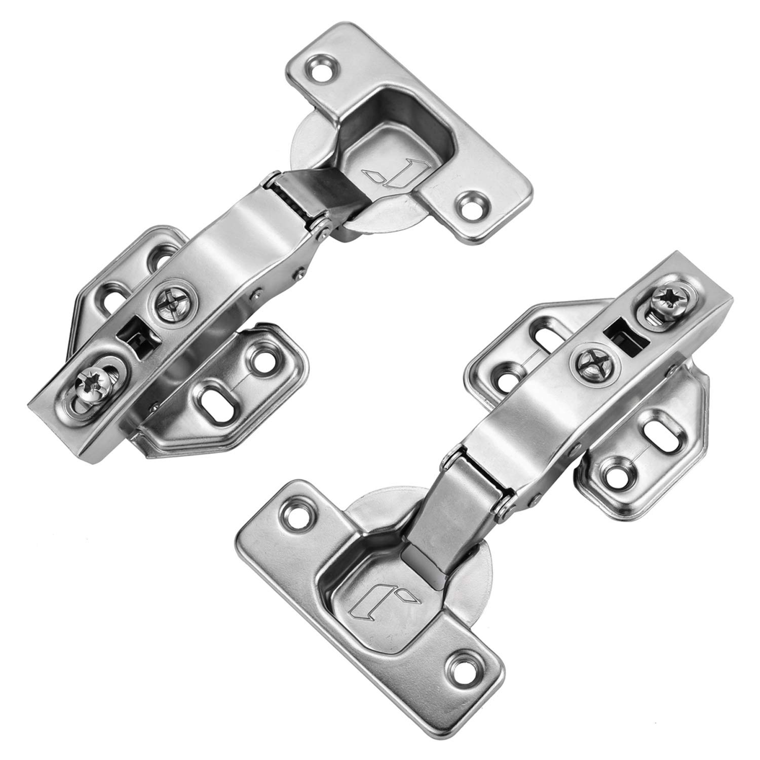 10 Pack Soft Close Cabinet Hinges 105° Full Overlay Concealed European Hinges Nickel Plated for Frameless Cabinets - Perfect for Kitchen, Bathroom & Wardrobe Doors