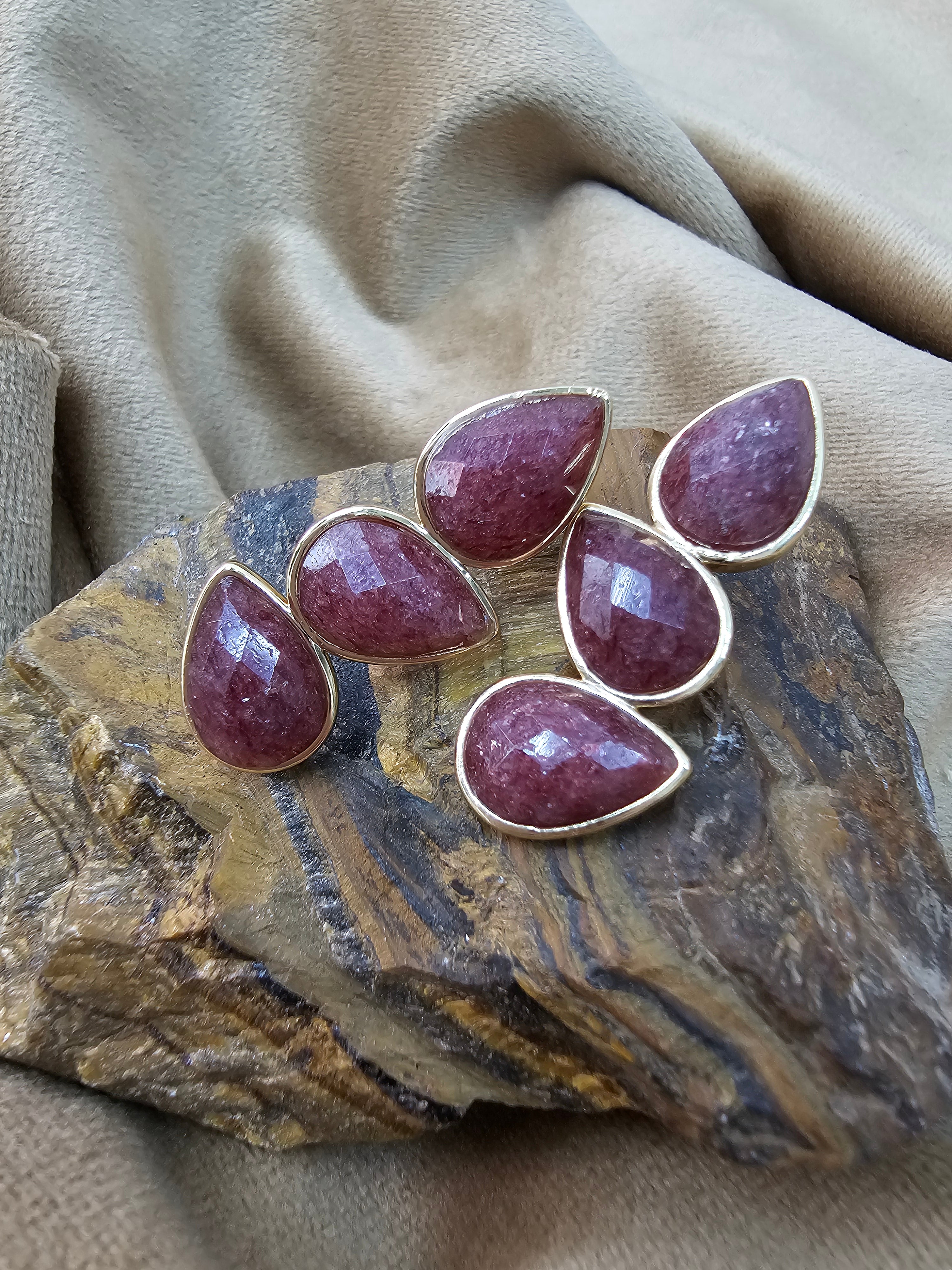 Strawberry Quartz Stud Earrings for Women - Elegant Statement Jewelry Gift for Her | Perfect for Weddings, Parties & Everyday Wear