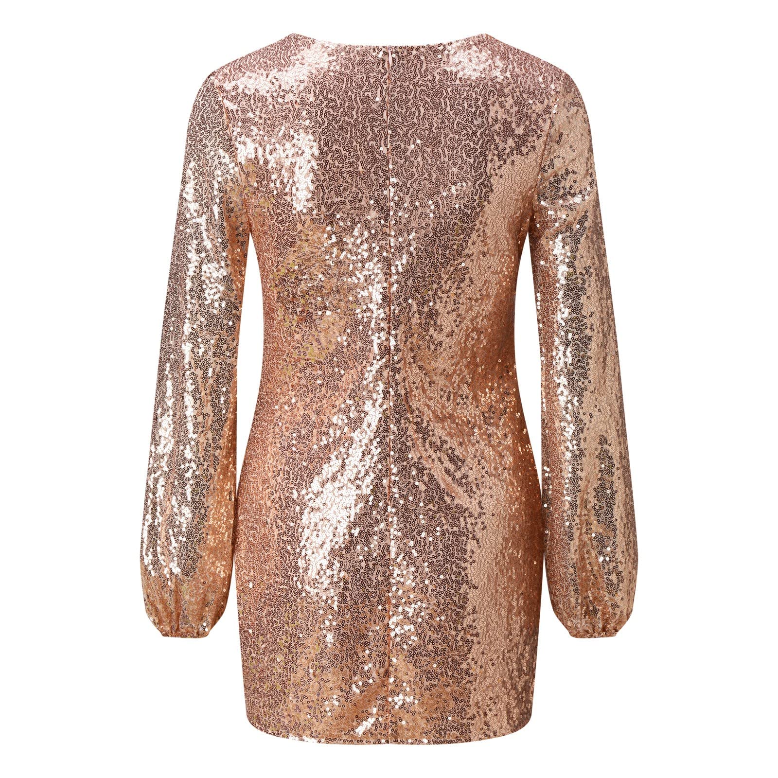 Elegant Women's Long Sleeve Sequin Patch Silk Dress for Wedding Guest, Party, Evening Gala & Special Occasions